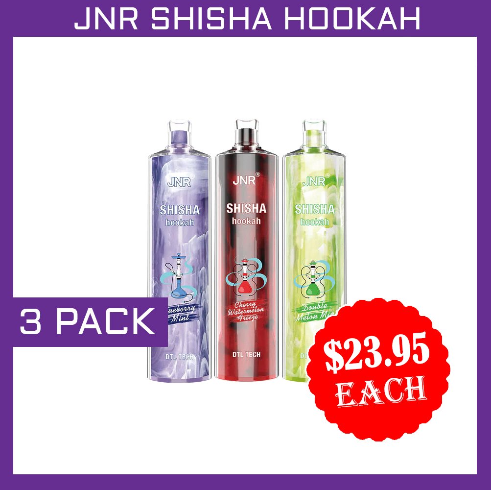 JNR SHISHA HOOKAH – 12000 PUFFS – 3 PACK