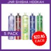 JNR SHISHA HOOKAH – 12000 PUFFS – 5 PACK