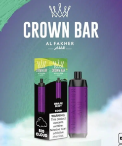 ALFAKHER CROWN BAR- GRAPE MINT – 8000 PUFFS
