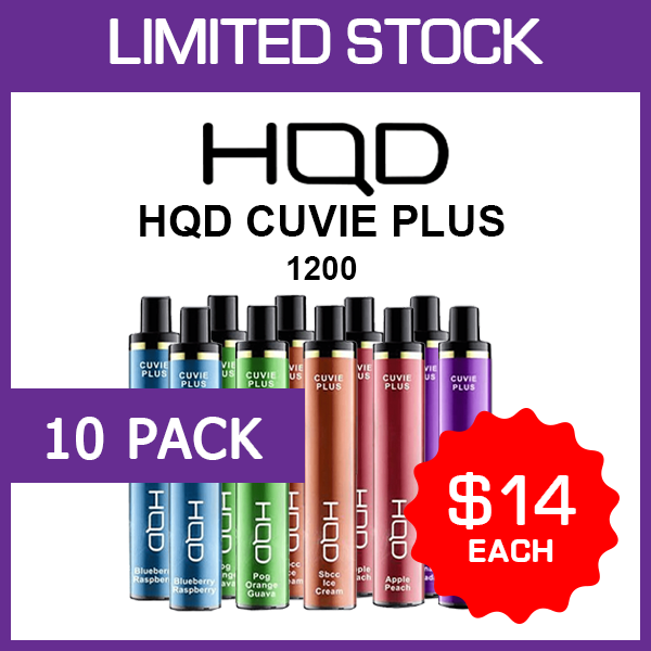 HQD CUVIE PLUS – 1200 PUFFS – 10 PACK