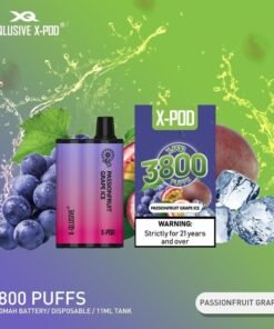 X-QLUSIVE X-POD PASSIONFRUIT GRAPE ICE  – 3800 PUFFS